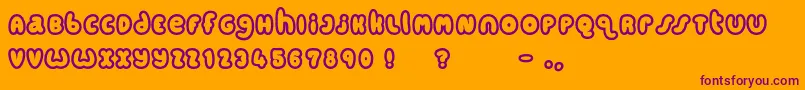Candycolouredclown-Schriftart – Violette Schriften auf orangefarbenem Hintergrund