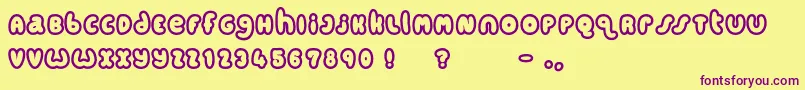 Candycolouredclown Font – Purple Fonts on Yellow Background
