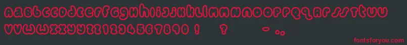 フォントCandycolouredclown – 黒い背景に赤い文字