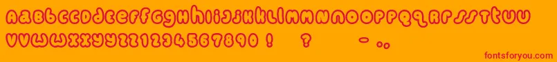 フォントCandycolouredclown – オレンジの背景に赤い文字