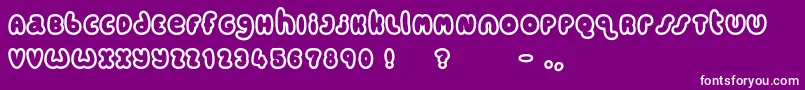 Candycolouredclown-Schriftart – Weiße Schriften auf violettem Hintergrund
