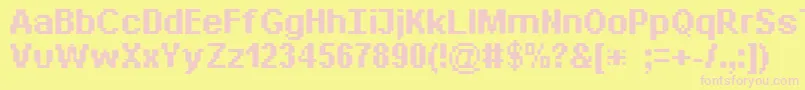 Bit Daylong11 Srb Font – Pink Fonts on Yellow Background