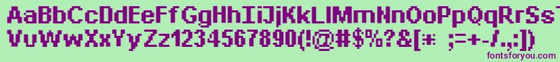 Bit Daylong11 Srb Font – Purple Fonts on Green Background