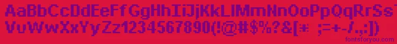 Więcej informacji o czcionce Bit Daylong11 Srb Czcionka Bit Daylong11 Srb – fioletowe czcionki na czerwonym tle