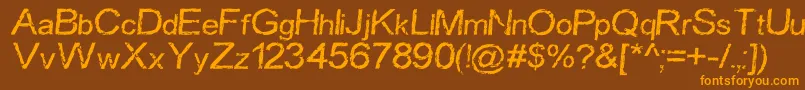 CarbonizedTimber Font – Orange Fonts on Brown Background