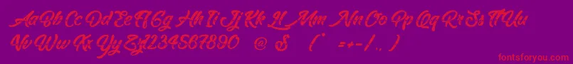 RealitySunday Font – Red Fonts on Purple Background