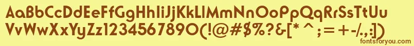 NeusesskBold Font – Brown Fonts on Yellow Background