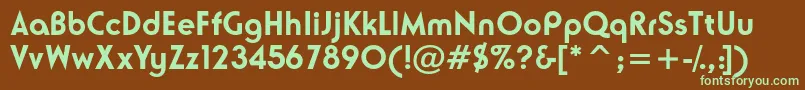 NeusesskBold-fontti – vihreät fontit ruskealla taustalla
