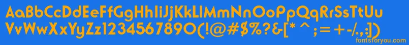 NeusesskBold Font – Orange Fonts on Blue Background
