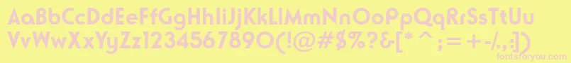 NeusesskBold-fontti – vaaleanpunaiset fontit keltaisella taustalla