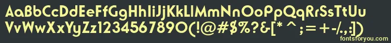 NeusesskBold-fontti – keltaiset fontit mustalla taustalla