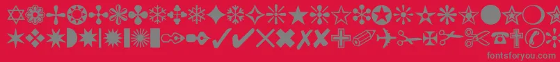 NewDingies Font – Gray Fonts on Red Background