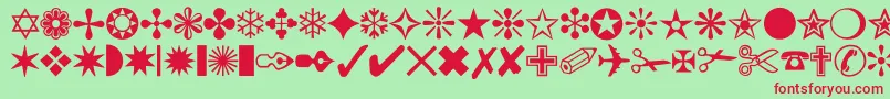 NewDingies Font – Red Fonts on Green Background