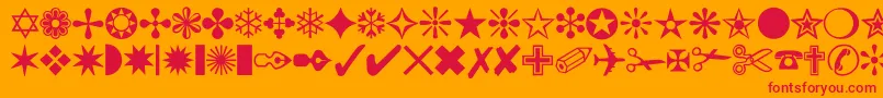 NewDingies Font – Red Fonts on Orange Background
