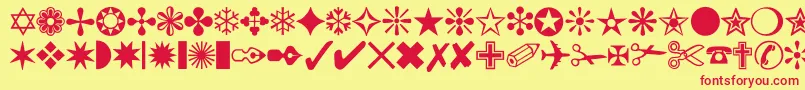 NewDingies Font – Red Fonts on Yellow Background