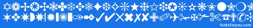 NewDingies Font – White Fonts on Blue Background