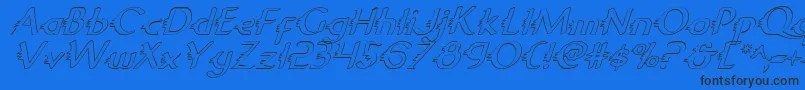 フォントGypsyroadoi – 黒い文字の青い背景