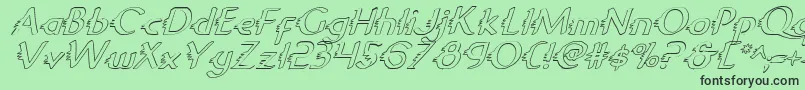 フォントGypsyroadoi – 緑の背景に黒い文字