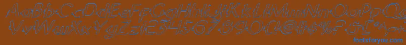 Gypsyroadoi-fontti – siniset fontit ruskealla taustalla