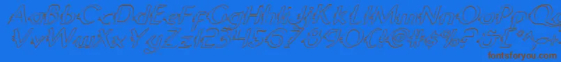 Gypsyroadoi Font – Brown Fonts on Blue Background