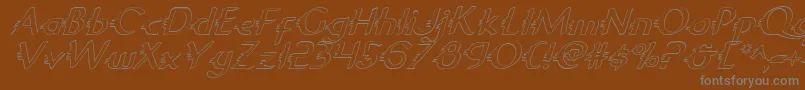 Gypsyroadoi-Schriftart – Graue Schriften auf braunem Hintergrund