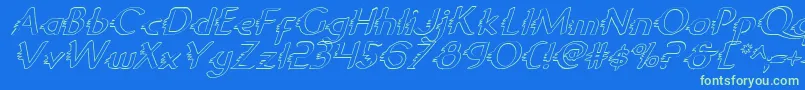 Gypsyroadoi Font – Green Fonts on Blue Background