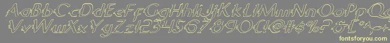 Шрифт Gypsyroadoi – жёлтые шрифты на сером фоне