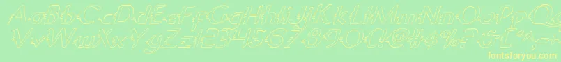 Шрифт Gypsyroadoi – жёлтые шрифты на зелёном фоне