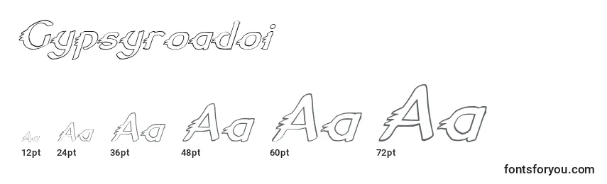 Размеры шрифта Gypsyroadoi