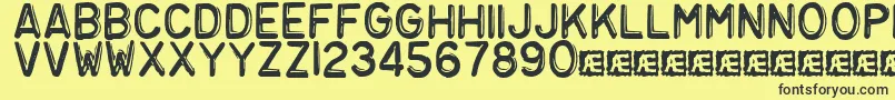 Embosst3 Font – Black Fonts on Yellow Background