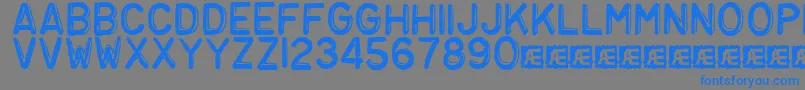 Police Embosst3 – polices bleues sur fond gris