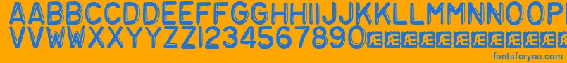 Police Embosst3 – polices bleues sur fond orange
