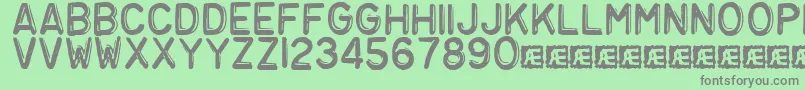 Embosst3 Font – Gray Fonts on Green Background