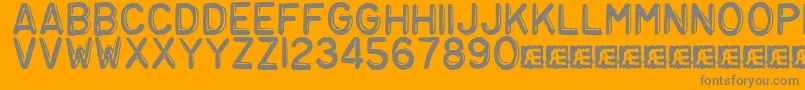 Embosst3 Font – Gray Fonts on Orange Background