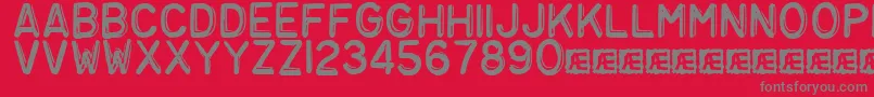 Embosst3 Font – Gray Fonts on Red Background