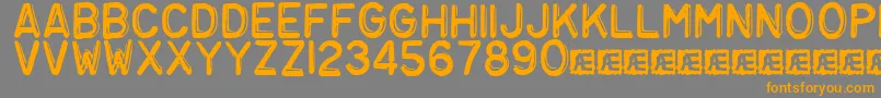 Embosst3-Schriftart – Orangefarbene Schriften auf grauem Hintergrund