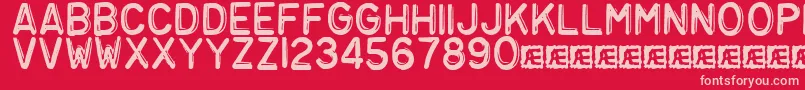 Embosst3 Font – Pink Fonts on Red Background
