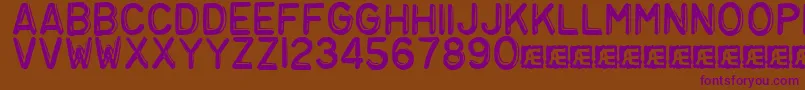 Embosst3 Font – Purple Fonts on Brown Background
