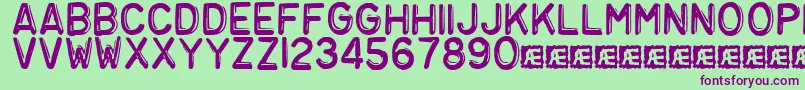 Embosst3 Font – Purple Fonts on Green Background