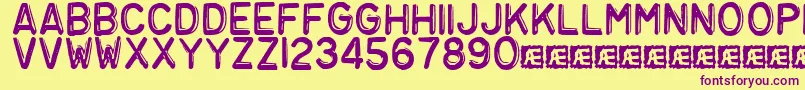 Embosst3 Font – Purple Fonts on Yellow Background