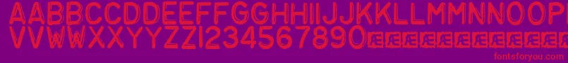 Embosst3 Font – Red Fonts on Purple Background