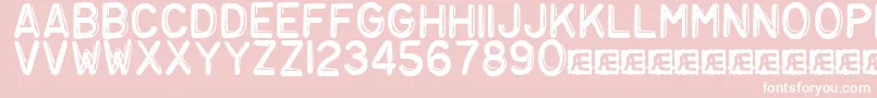 Embosst3 Font – White Fonts on Pink Background