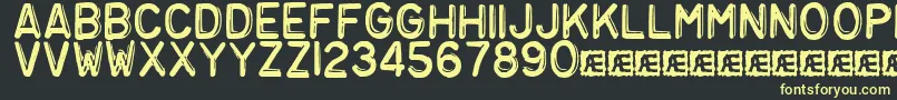 Embosst3 Font – Yellow Fonts on Black Background