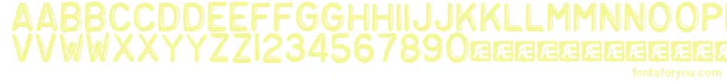 Embosst3 Font – Yellow Fonts on White Background