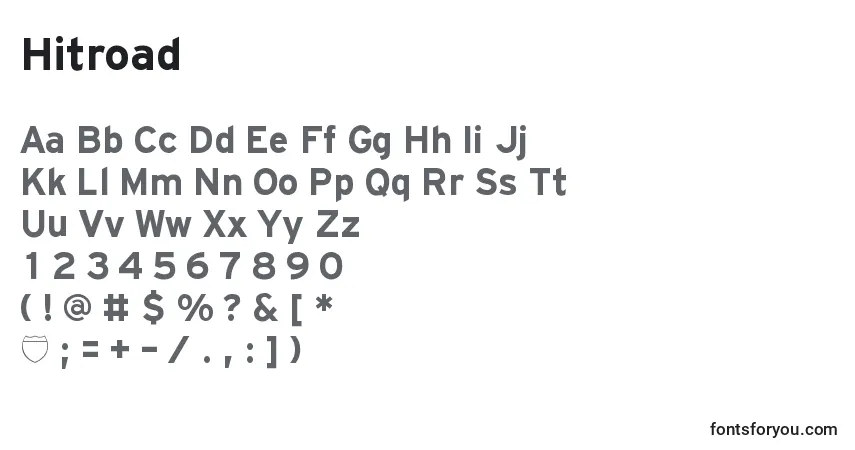 Fuente Hitroad - alfabeto, números, caracteres especiales