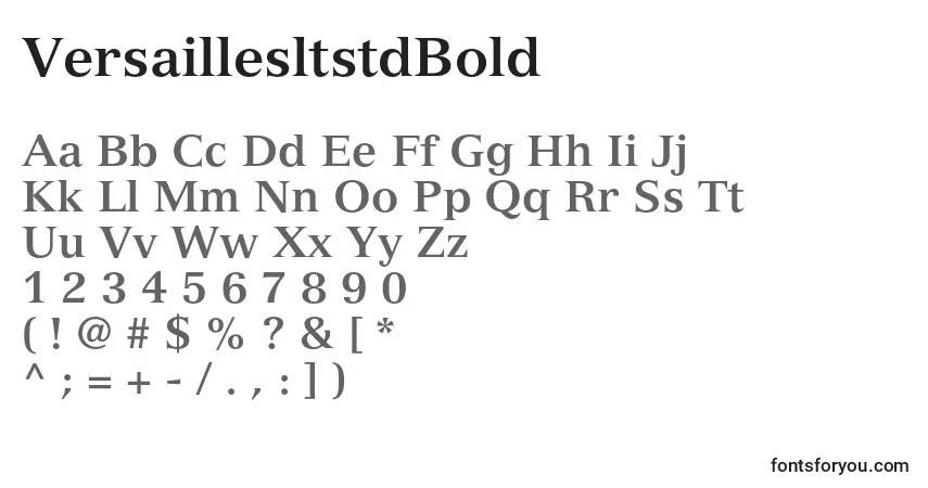 A fonte VersaillesltstdBold – alfabeto, números, caracteres especiais