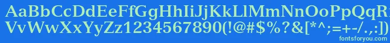 VersaillesltstdBold Font – Green Fonts on Blue Background