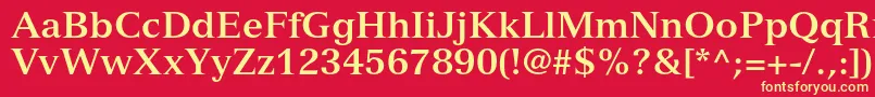 VersaillesltstdBold Font – Yellow Fonts on Red Background