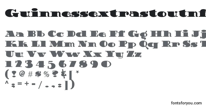Шрифт Guinnessextrastoutnf – алфавит, цифры, специальные символы