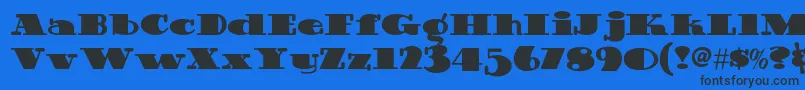 Guinnessextrastoutnf-Schriftart – Schwarze Schriften auf blauem Hintergrund